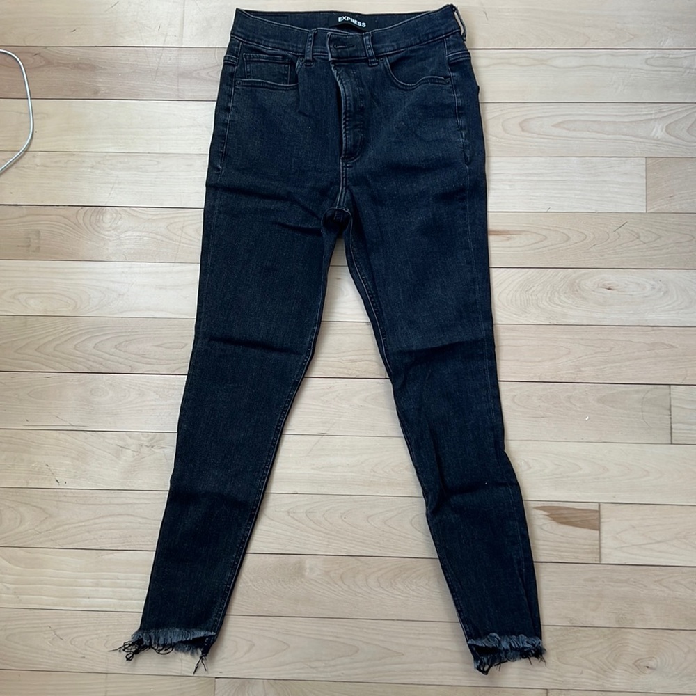 Express faded black ankle leggings jeans size 6R